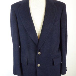 Vintage Embassy Square navy camel hair blazer sport jacket 40 made in USA
